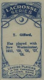 1910 Imperial Tobacco Lacrosse Leading Players (C59) #56 Tom Gifford Back